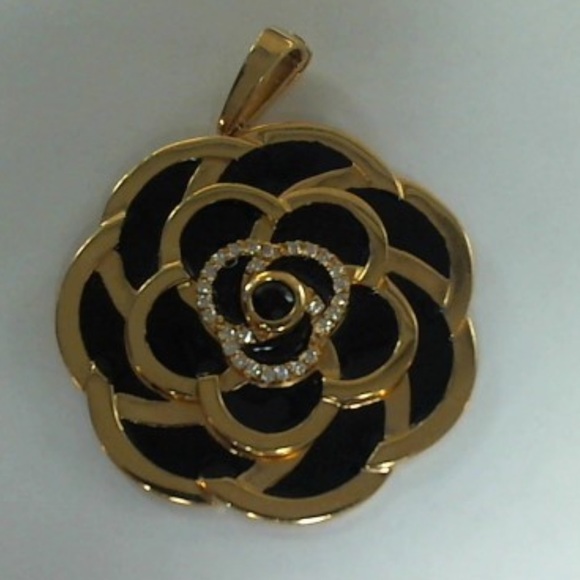 Roberto Coin Jewelry - ROBERTO COIN 18K  ENAMEL DIAMONDS FLOWER PENDANT LARGE